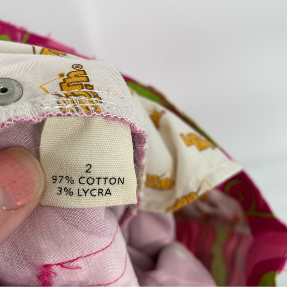 Loudmouth Women’s Capris Pink & Green 70’s Psychedelic Print Colorful Bright 2 - Picture 5 of 8